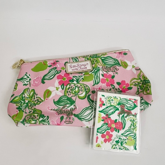 Lilly Pulitzer Estée Lauder Makeup Bag With Mirror New Without Tags - Picture 2 of 8
